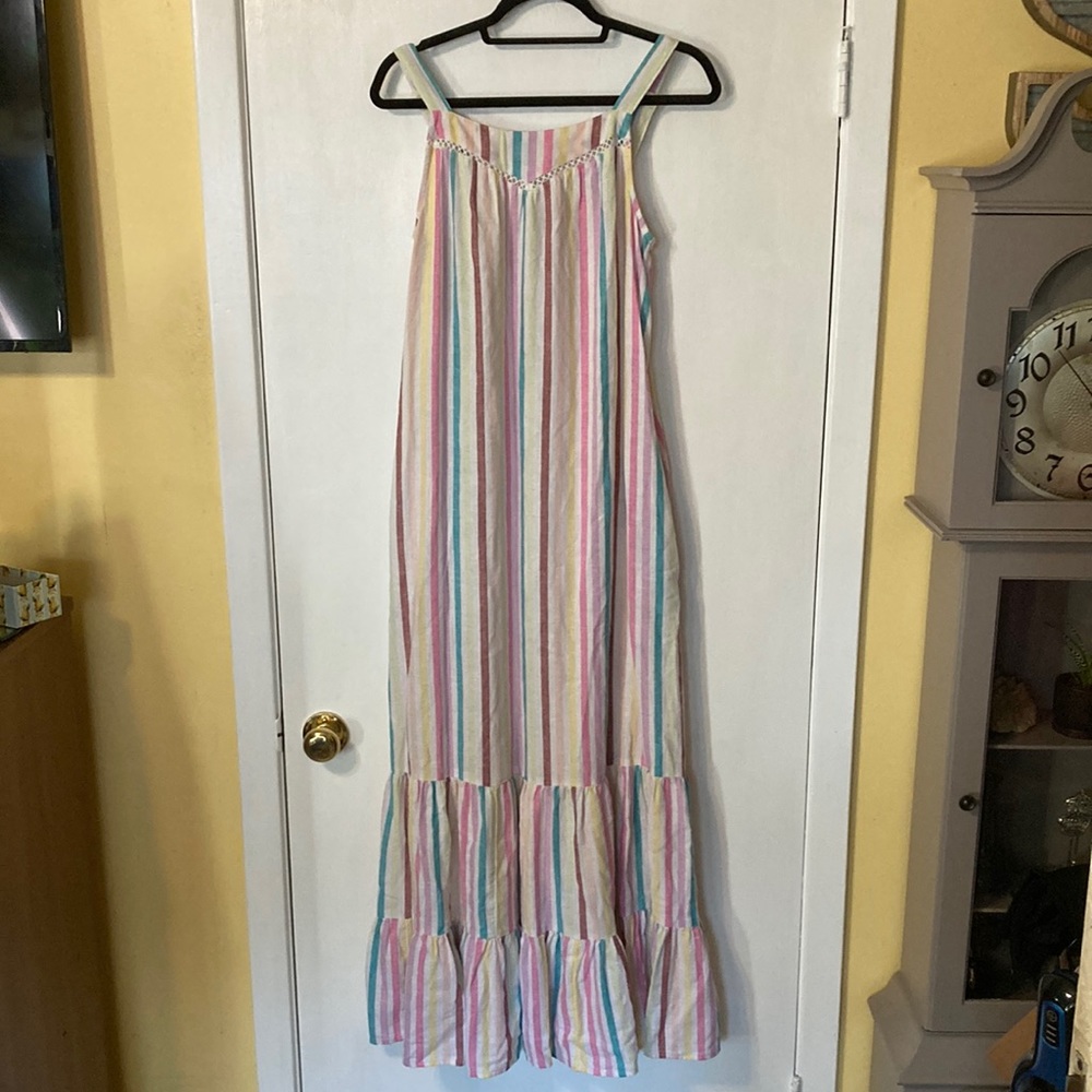 Sonoma Tiered Striped Colorful Dress